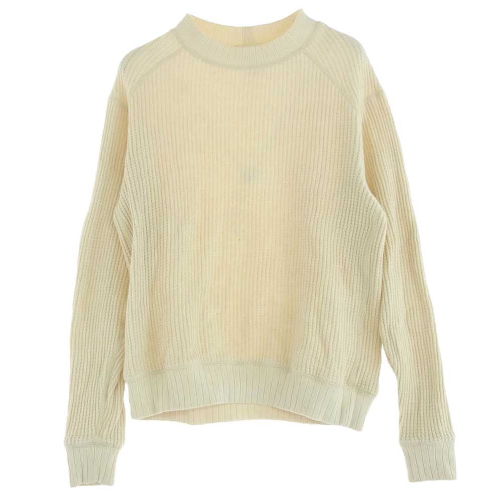 ジャックマン JM7653 Waffle Midneck ワッフル サーマル ニット ミッドネック セーター オフホワイト系 S【中古】