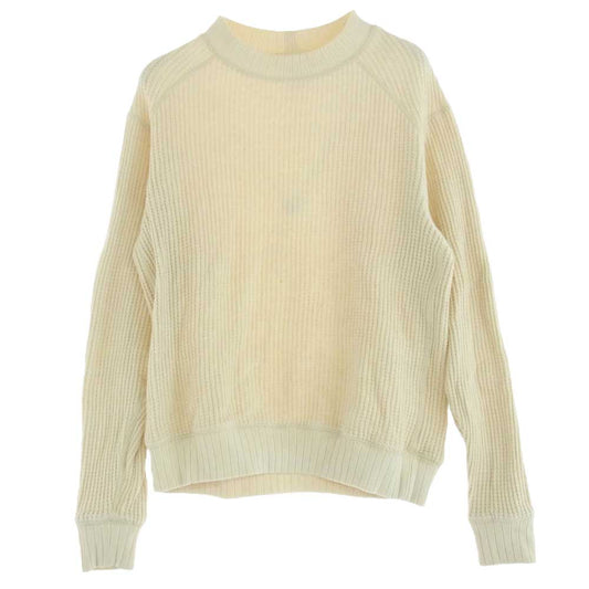 ジャックマン JM7653 Waffle Midneck ワッフル サーマル ニット ミッドネック セーター オフホワイト系 S【中古】