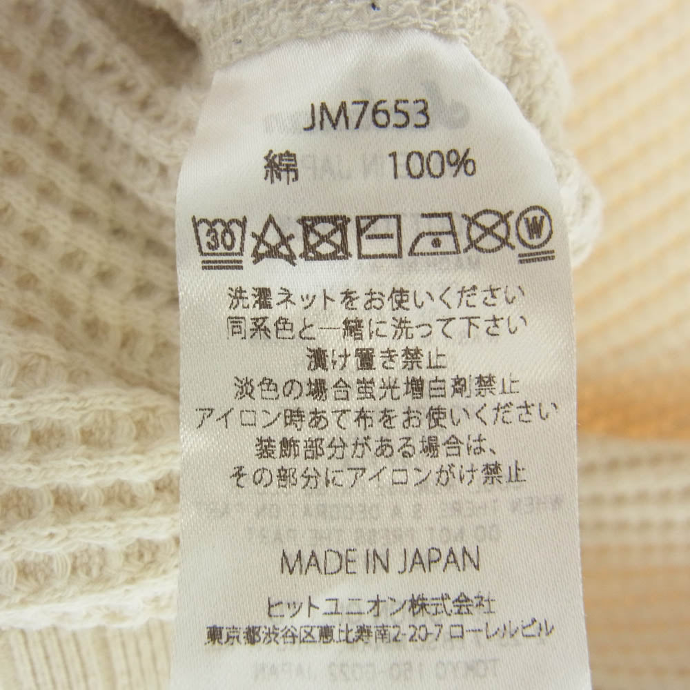 ジャックマン JM7653 Waffle Midneck ワッフル サーマル ニット ミッドネック セーター オフホワイト系 S【中古】