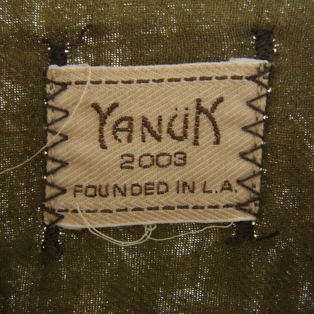 YANUK ヤヌーク 57262010 Double gauze standard shirt ダブル ガーゼ スタンダード長袖シャツ モスグリーン系 M【中古】