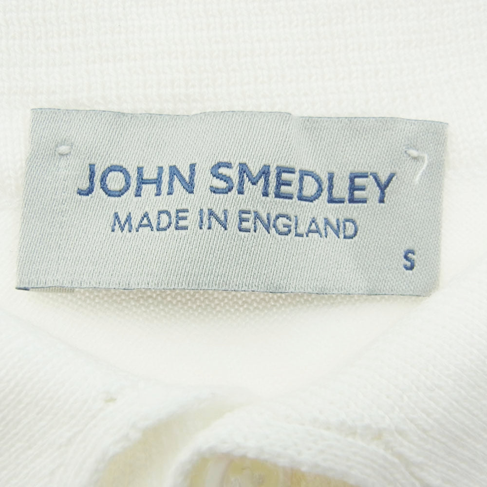 JOHN SMEDLEY ジョンスメドレー 英国製 コットン ニット ポロシャツ ホワイト系 S【中古】