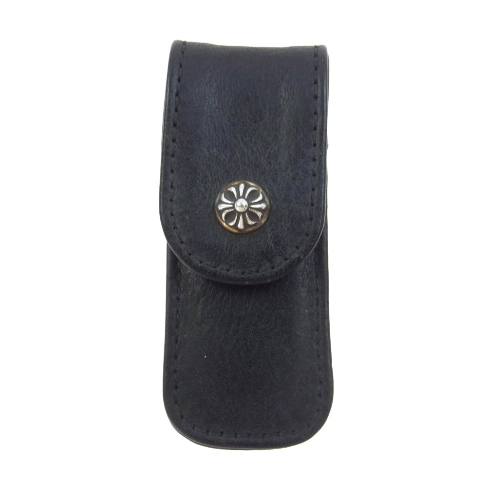 CHROME HEARTS クロムハーツ（原本無） CRS BALL TOOTHPUCK CASE トゥースピックケース 爪ようじ入れ レザー ポーチ ブラック系【中古】