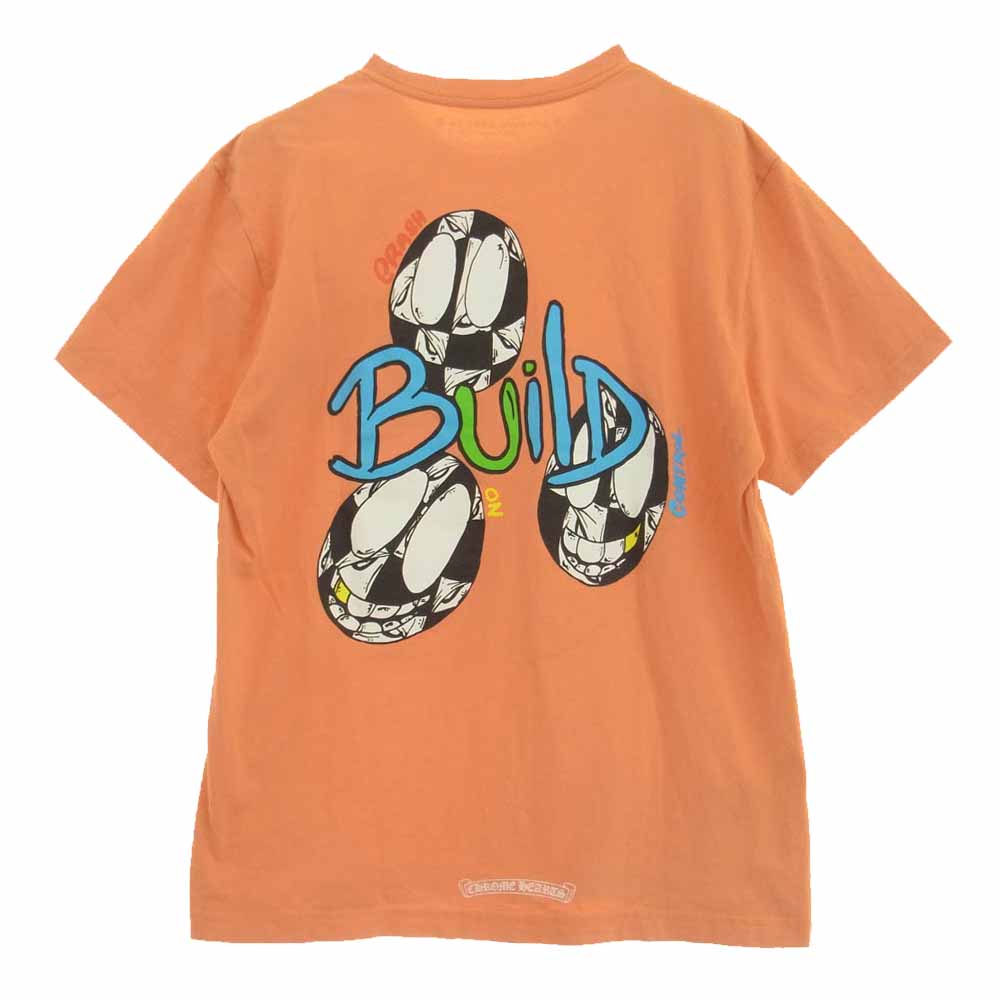 CHROME HEARTS クロムハーツ（原本無） MATTY BOY PRO LINK BUILD S/S TEE マッティボーイ バックプリント 半袖Tシャツ カットソー オレンジ系 L【中古】
