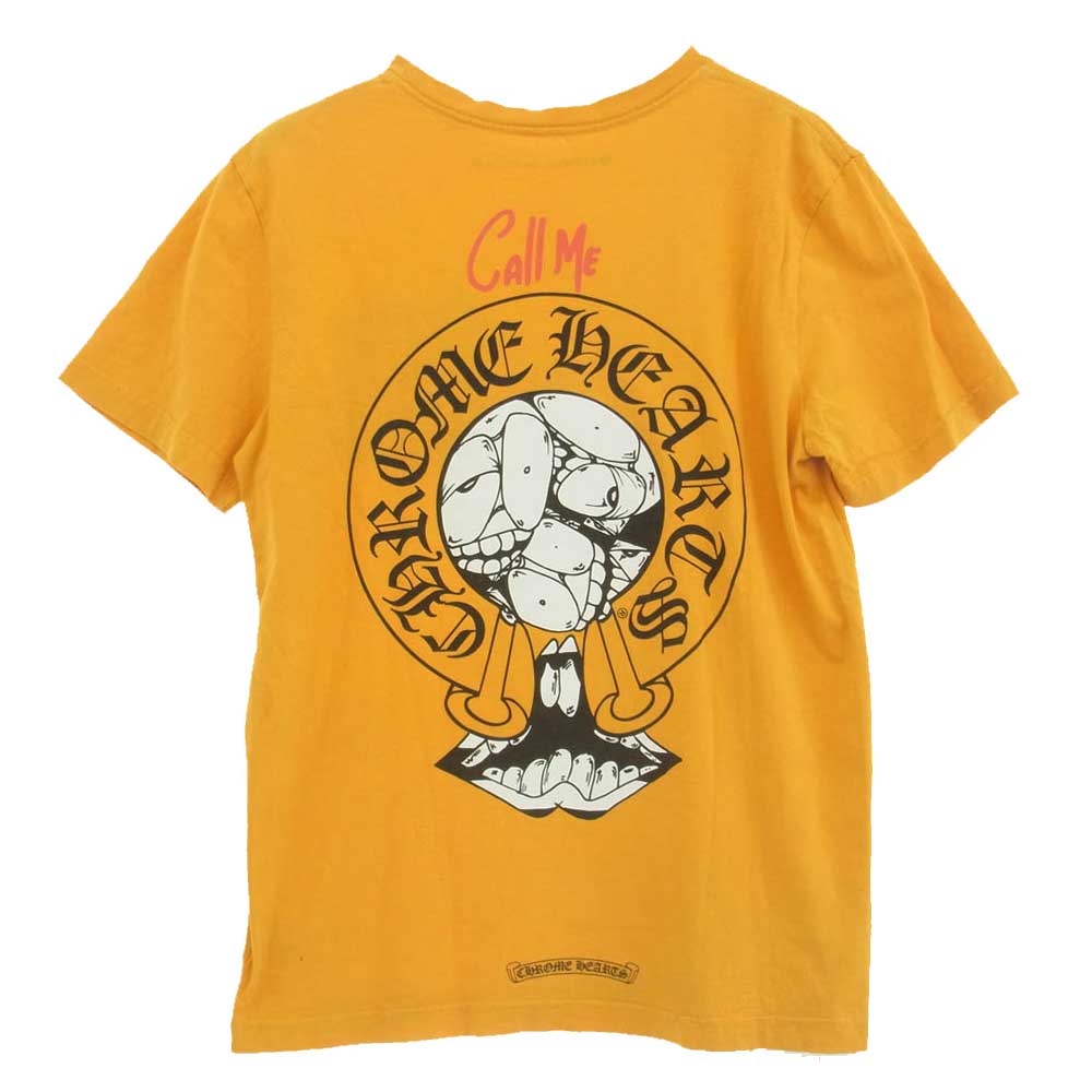 CHROME HEARTS クロムハーツ（原本無） MATTY BOY PPO mustard Tee Call Me マッティボーイ マスタード プリント 半袖Tシャツ カットソー イエロー系 M【中古】