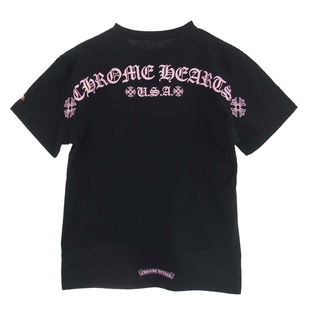 CHROME HEARTS クロムハーツ（原本無） MATTY BOY PPO Back Arch Logo USA Print Tee マッティボーイ USAバックプリント ロゴ ポケット付き 半袖 Tシャツ ブラック系 M【中古】