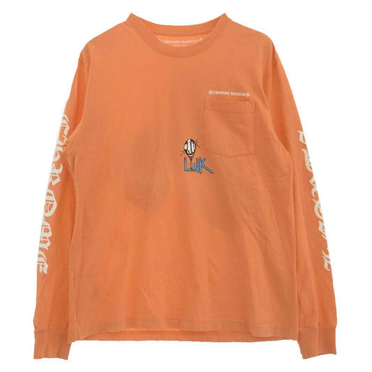 CHROME HEARTS クロムハーツ（原本無） MATTY BOY PRO LINK BUILD L/S TEE マッティボーイ バックプリント 長袖Tシャツ カットソー オレンジ系 L【中古】