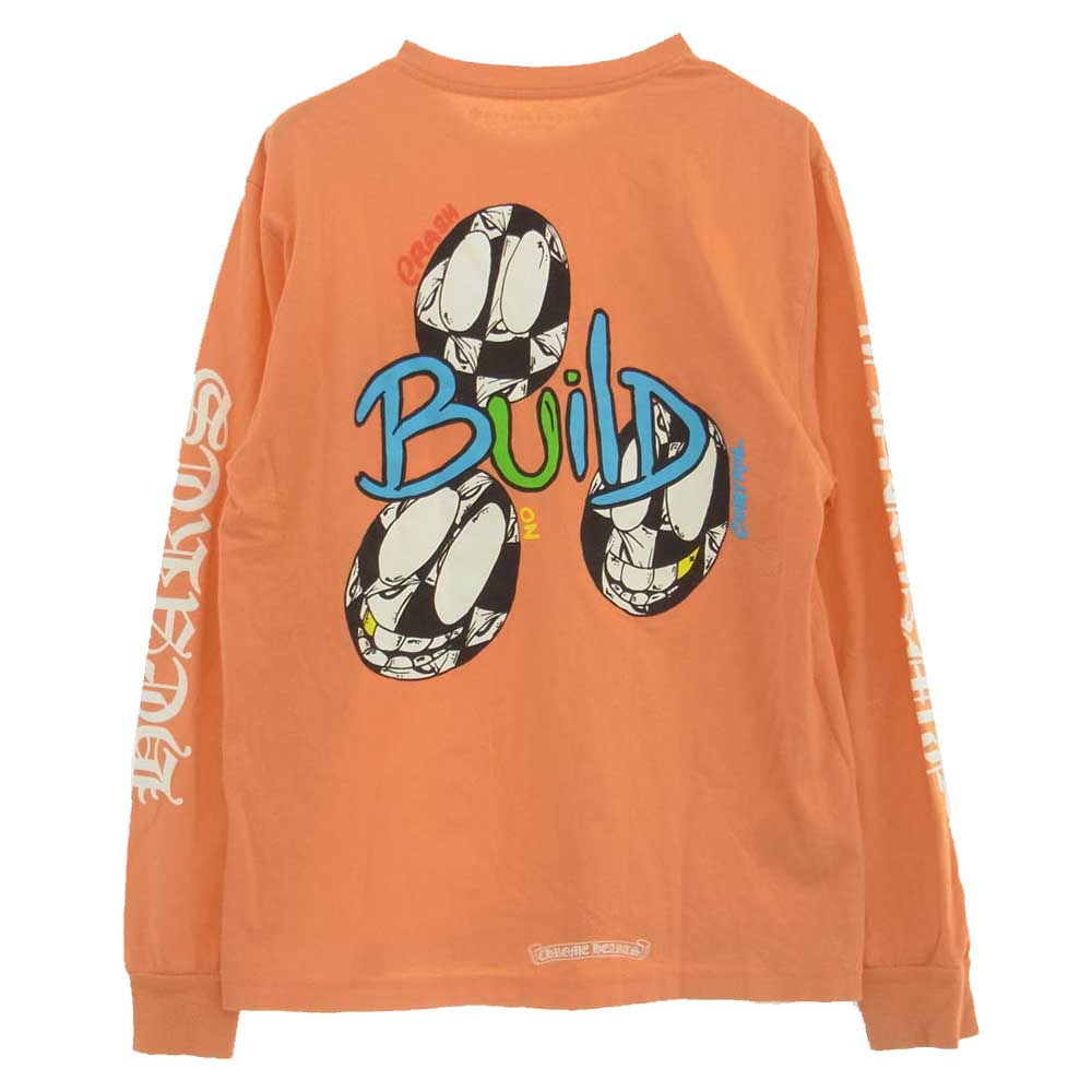 CHROME HEARTS クロムハーツ（原本無） MATTY BOY PRO LINK BUILD L/S TEE マッティボーイ バックプリント 長袖Tシャツ カットソー オレンジ系 L【中古】