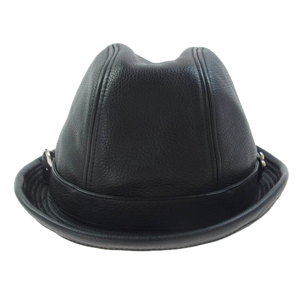 CHROME HEARTS クロムハーツ（原本無） FEDORA フェドラ ガンスリンガー BSフレア レザーハット ブラック系 L【中古】