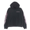CHROME HEARTS クロムハーツ（原本無） HOODIE FLORAL CROSS フローラルクロス 袖プリント USAバックプリント ロゴ プルオーバー パーカー ブラック系 L【中古】
