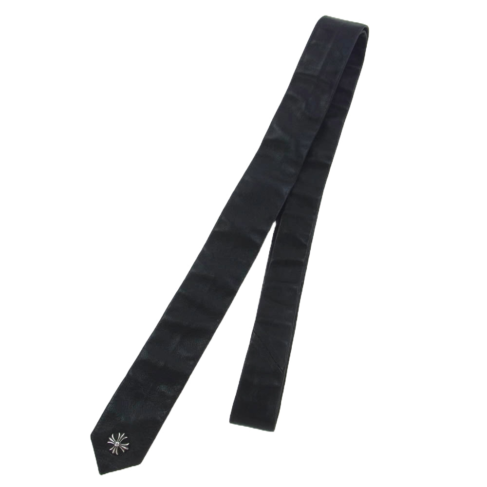 CHROME HEARTS クロムハーツ（原本無） TIE NEK SKNNY LTH CH PLUS レザー ネクタイ ブラック系【中古】