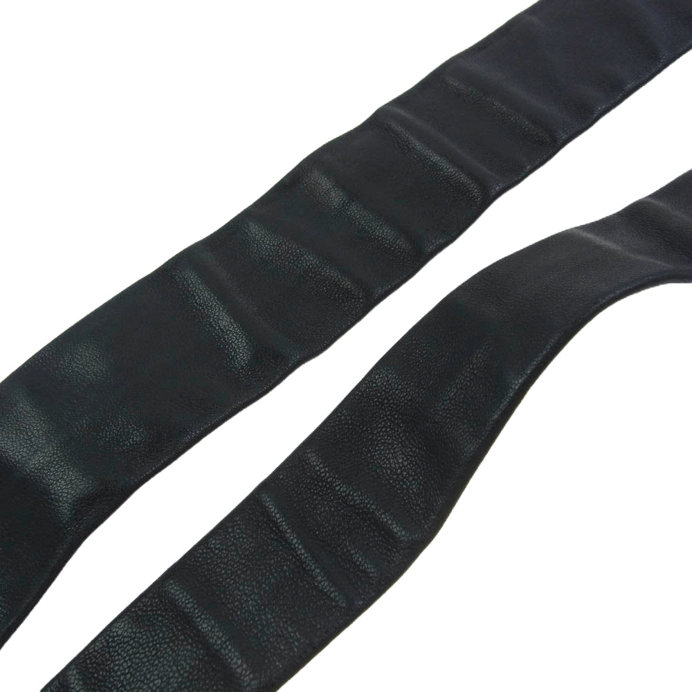CHROME HEARTS クロムハーツ（原本無） TIE NEK SKNNY LTH CH PLUS レザー ネクタイ ブラック系【中古】