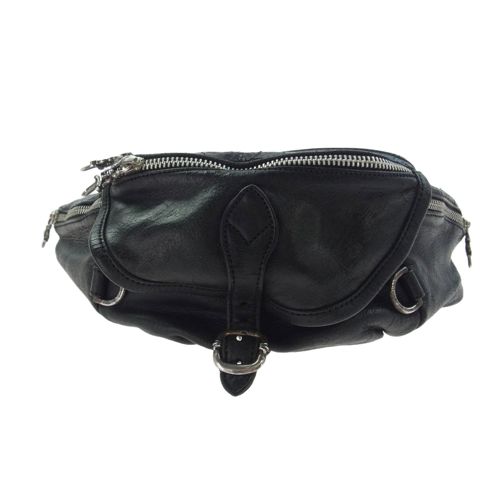 CHROME HEARTS クロムハーツ（原本無） #1 SNAT PACK スナットパック ダガージップ ガンスリンガー ベルト レザー ウエスト バッグ ブラック系【中古】
