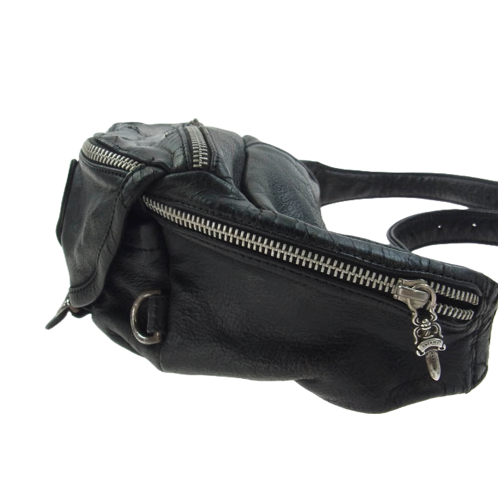 CHROME HEARTS クロムハーツ（原本無） #1 SNAT PACK スナットパック ダガージップ ガンスリンガー ベルト レザー ウエスト バッグ ブラック系【中古】