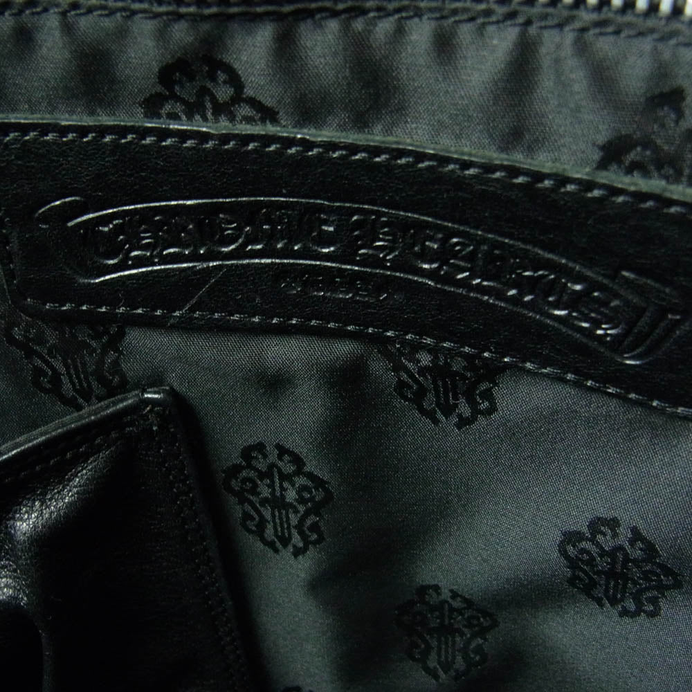 CHROME HEARTS クロムハーツ（原本無） 現行型 CHチャーム付き セメタリークロスパッチ ミディアム レザー ハンド ボストンバッグ ブラック系 27【中古】