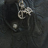 CHROME HEARTS クロムハーツ（原本無） 現行型 CHチャーム付き セメタリークロスパッチ ミディアム レザー ハンド ボストンバッグ ブラック系 27【中古】