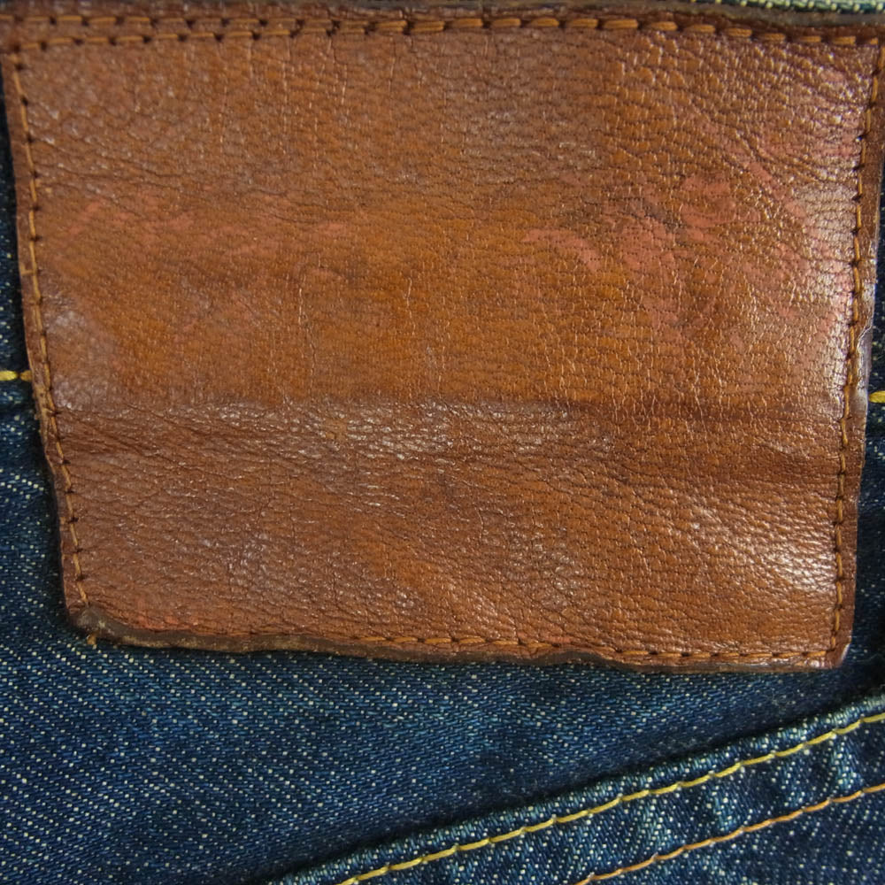 EVISU エヴィス カモメ プリント ボタンフライ デニム パンツ ペイント加工 インディゴブルー系 34 × 35【中古】