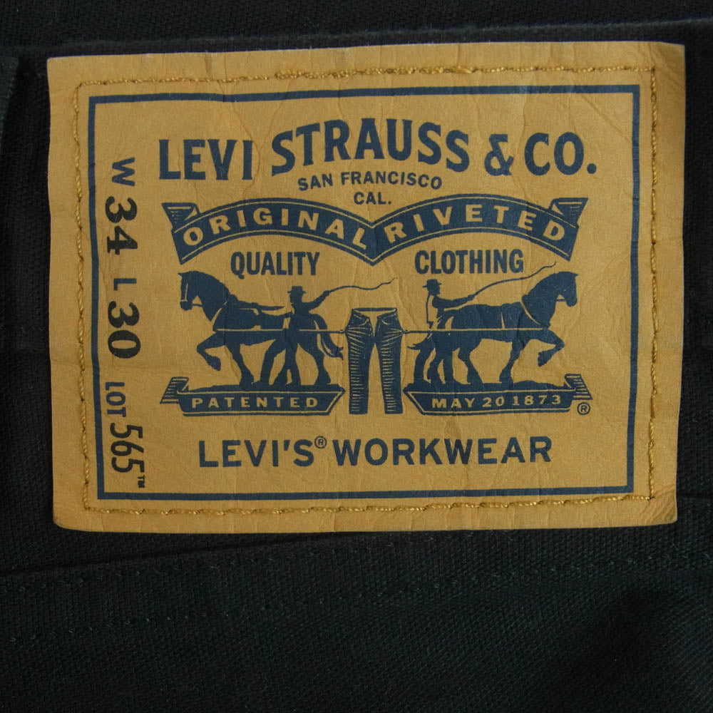 Levi's リーバイス 565 LEVI'S WORKWEAR double knee denimu pants ダブルニー デニム パンツ ブラック系 W34 L30【中古】