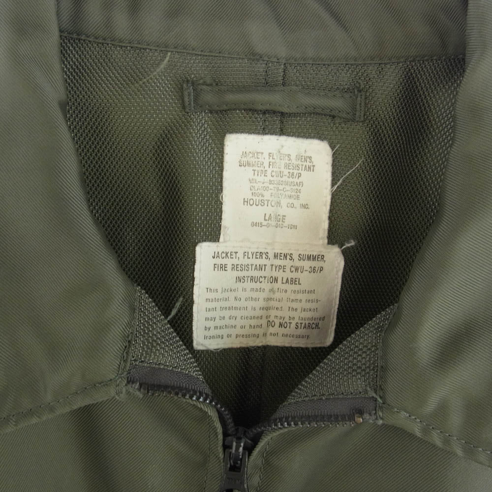 HOUSTON ヒューストン CWU-36/P フライト ジャケット カーキ系 L【中古】