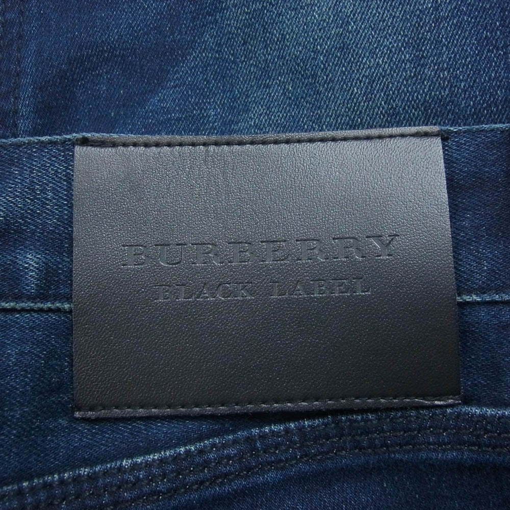 BURBERRY BLACK LABEL バーバリーブラックレーベル ポケット裏 チェック ストレッチ スキニー デニム パンツ インディゴブルー系 70【美品】【中古】