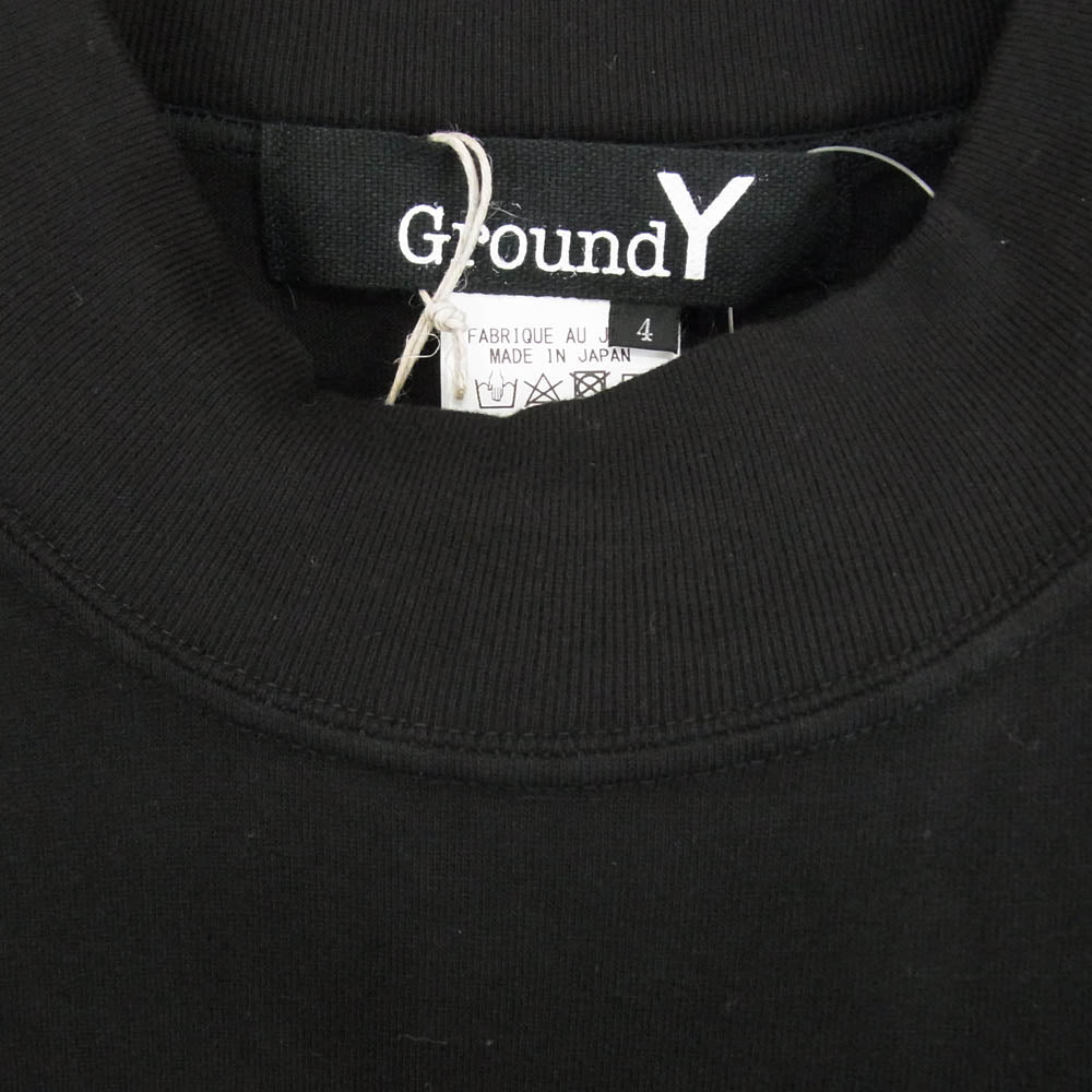 Yohji Yamamoto ヨウジヤマモト GroundY グラウンドワイ GI-T40-050-2 30 COTTON T-CLOTH HIGH NECK LONG SLEEVE CUT SEW コットン天竺 モックネック 長袖カットソー ブラック系 4【新古品】【未使用】【中古】
