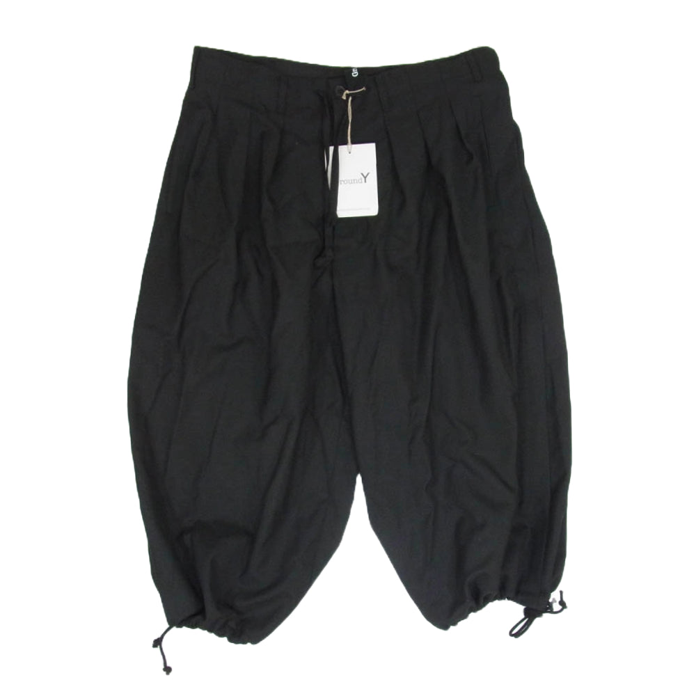 Yohji Yamamoto ヨウジヤマモト GroundY グラウンドワイ GA-P04-100-1 WOOL/POLYESTER GABARDINE BALLOON PANTS T/Wギャバジン バルーン パンツ ブラック系 3【新古品】【未使用】【中古】