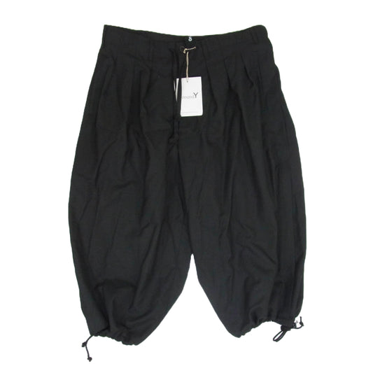 Yohji Yamamoto ヨウジヤマモト GroundY グラウンドワイ GA-P04-100-1 WOOL/POLYESTER GABARDINE BALLOON PANTS T/Wギャバジン バルーン パンツ ブラック系 3【新古品】【未使用】【中古】