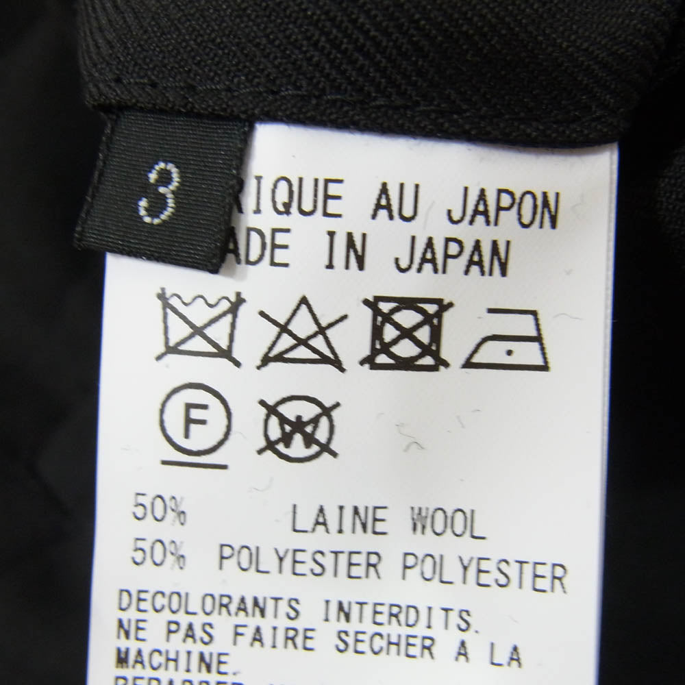 Yohji Yamamoto ヨウジヤマモト GroundY グラウンドワイ GA-P04-100-1 WOOL/POLYESTER GABARDINE BALLOON PANTS T/Wギャバジン バルーン パンツ ブラック系 3【新古品】【未使用】【中古】