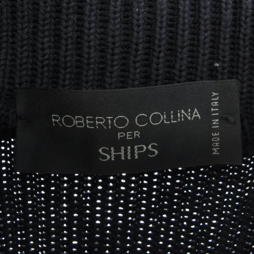 ROBERTO COLLINA ロベルトコリーナ SHIPS 別注 ハイネック ニットジャケット ネイビー系【中古】