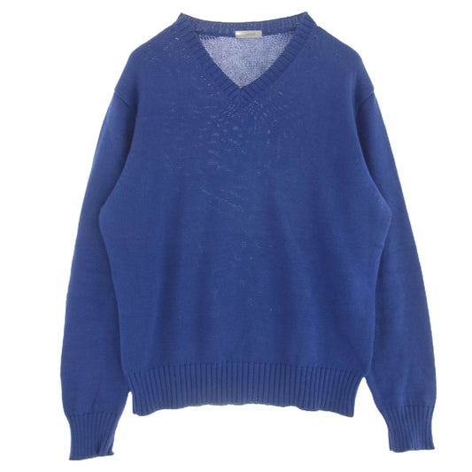 CRUCIANI クルチアーニ Vネック コットン ニット セーター イタリア製 ブルー系 50【中古】