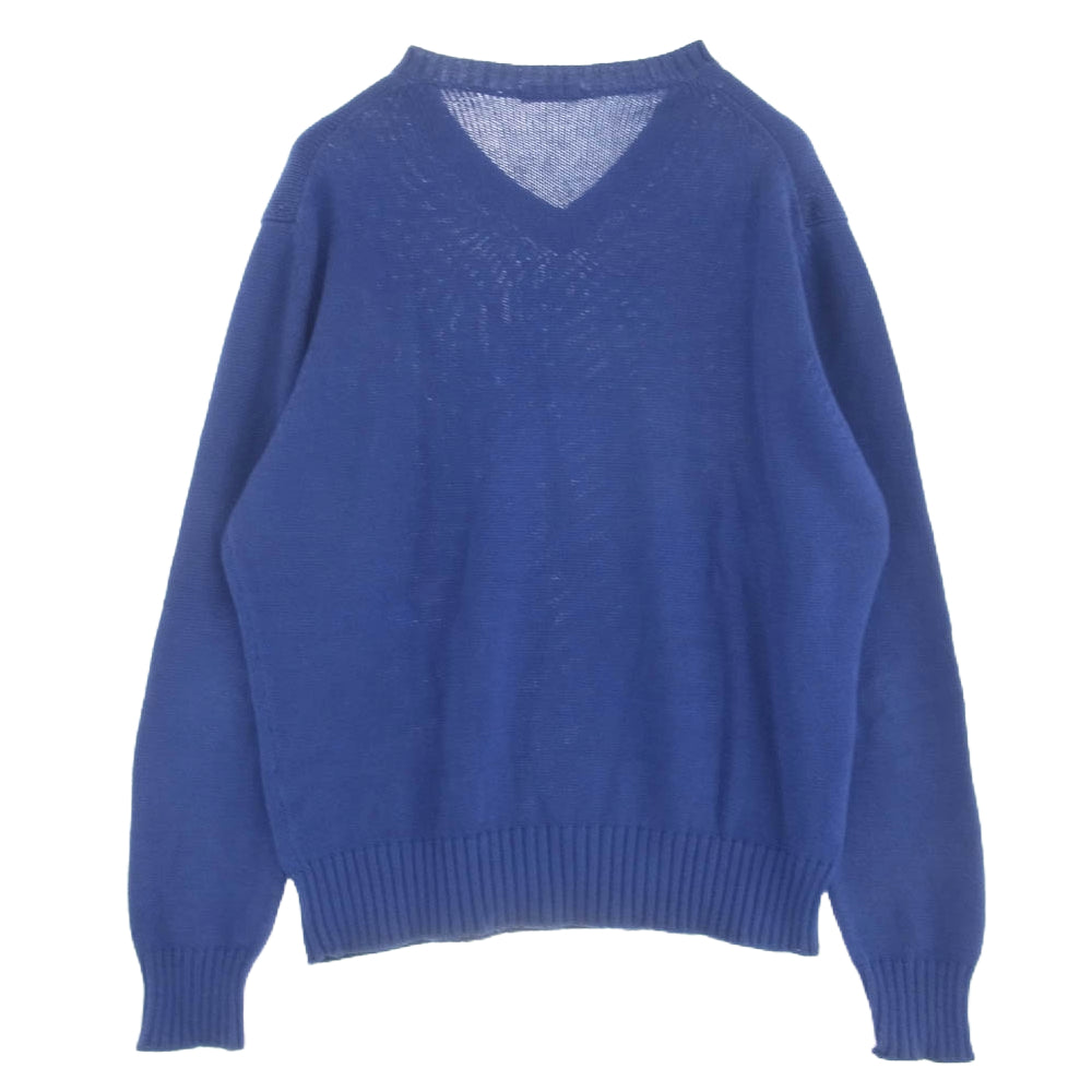 CRUCIANI クルチアーニ Vネック コットン ニット セーター イタリア製 ブルー系 50【中古】