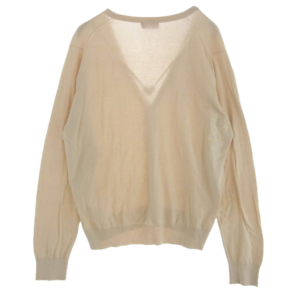 JOHN SMEDLEY ジョンスメドレー コットン カーディガン イギリス製 ベージュ系 L【中古】