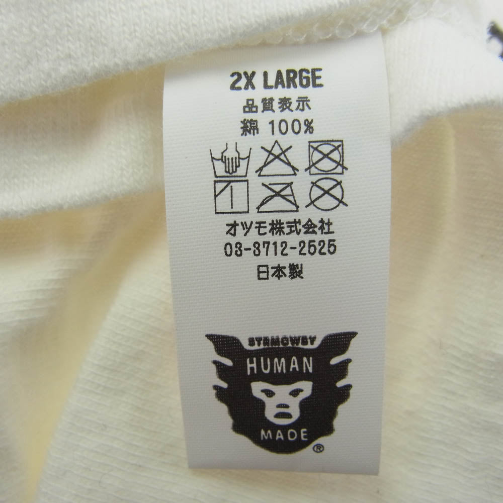 HUMAN MADE ヒューマンメイド HM17TE006WH5 アニマル プリント クルーネック 半袖 Tシャツ ホワイト系 2XL【新古品】【未使用】【中古】