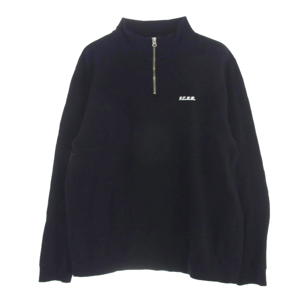 F.C.R.B. エフシーアールビー FCRB-178063 バックロゴ プリント ハーフジップ スウェット トレーナー ブラック系 XL【中古】