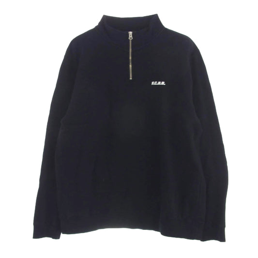 F.C.R.B. エフシーアールビー FCRB-178063 バックロゴ プリント ハーフジップ スウェット トレーナー ブラック系 XL【中古】