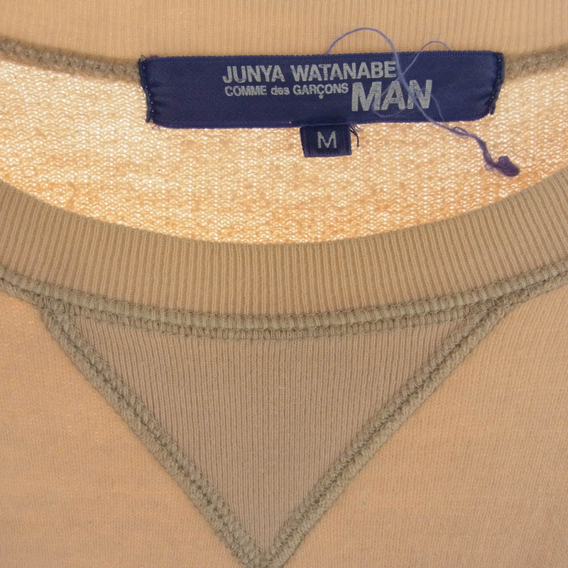 JUNYA WATANABE COMME des GARCONS MAN ジュンヤワタナベコムデギャルソンマン AD2005 WP-T024 カレッジプリント ロングスリーブ カットソー 長袖 ライトブラウン系 M【中古】