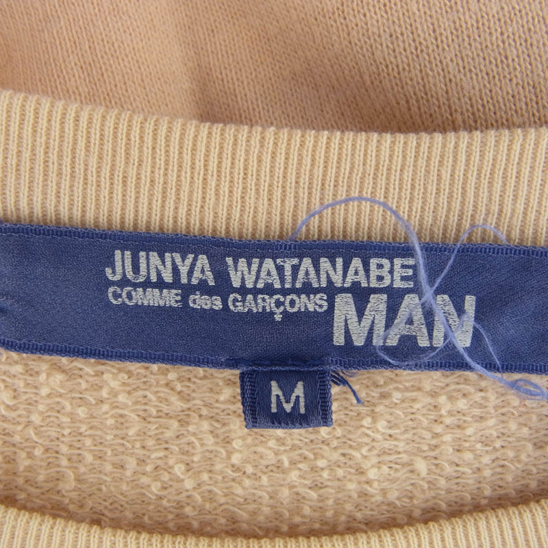 JUNYA WATANABE COMME des GARCONS MAN ジュンヤワタナベコムデギャルソンマン AD2005 WP-T024 カレッジプリント ロングスリーブ カットソー 長袖 ライトブラウン系 M【中古】