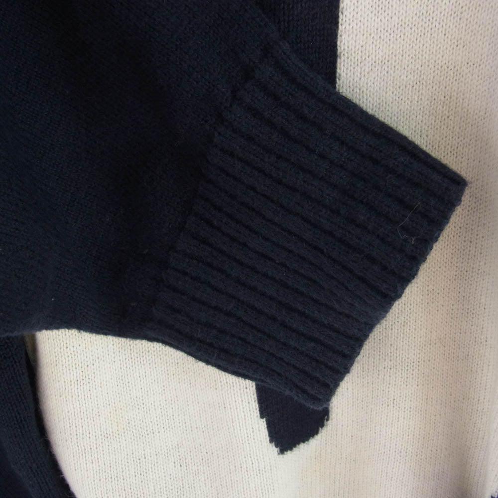 UNDERCOVER アンダーカバー 4901 カシミヤ混 ビッグUロゴ ニット セーター ネイビー系 4【中古】