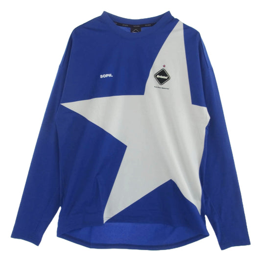 F.C.R.B. エフシーアールビー FCRB-180012 BIG STAR TRAINING TOP L/S トレーニング トップ ロングスリーブ シャツ 長袖 ブルー系 XL【新古品】【未使用】【中古】