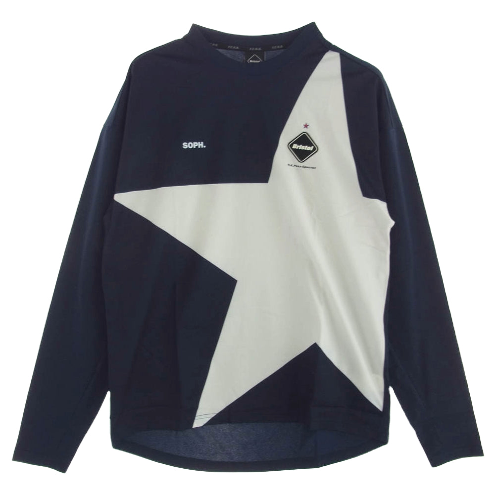 F.C.R.B. エフシーアールビー FCRB-180012 BIG STAR TRAINING TOP L/S トレーニング トップ ロングスリーブ シャツ 長袖 ネイビー系 XL【新古品】【未使用】【中古】