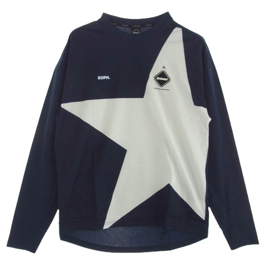 F.C.R.B. エフシーアールビー FCRB-180012 BIG STAR TRAINING TOP L/S トレーニング トップ ロングスリーブ シャツ 長袖 ネイビー系 XL【新古品】【未使用】【中古】