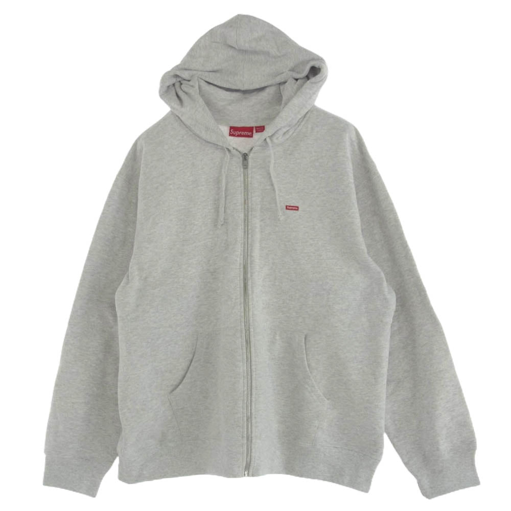 Supreme シュプリーム 16SS Small Box Logo Zip Up Hooded Sweatshirt スモール ボックス ロゴ ジップ アップ フーディッド スウェットシャツ パーカー グレー系 XL【極上美品】【中古】