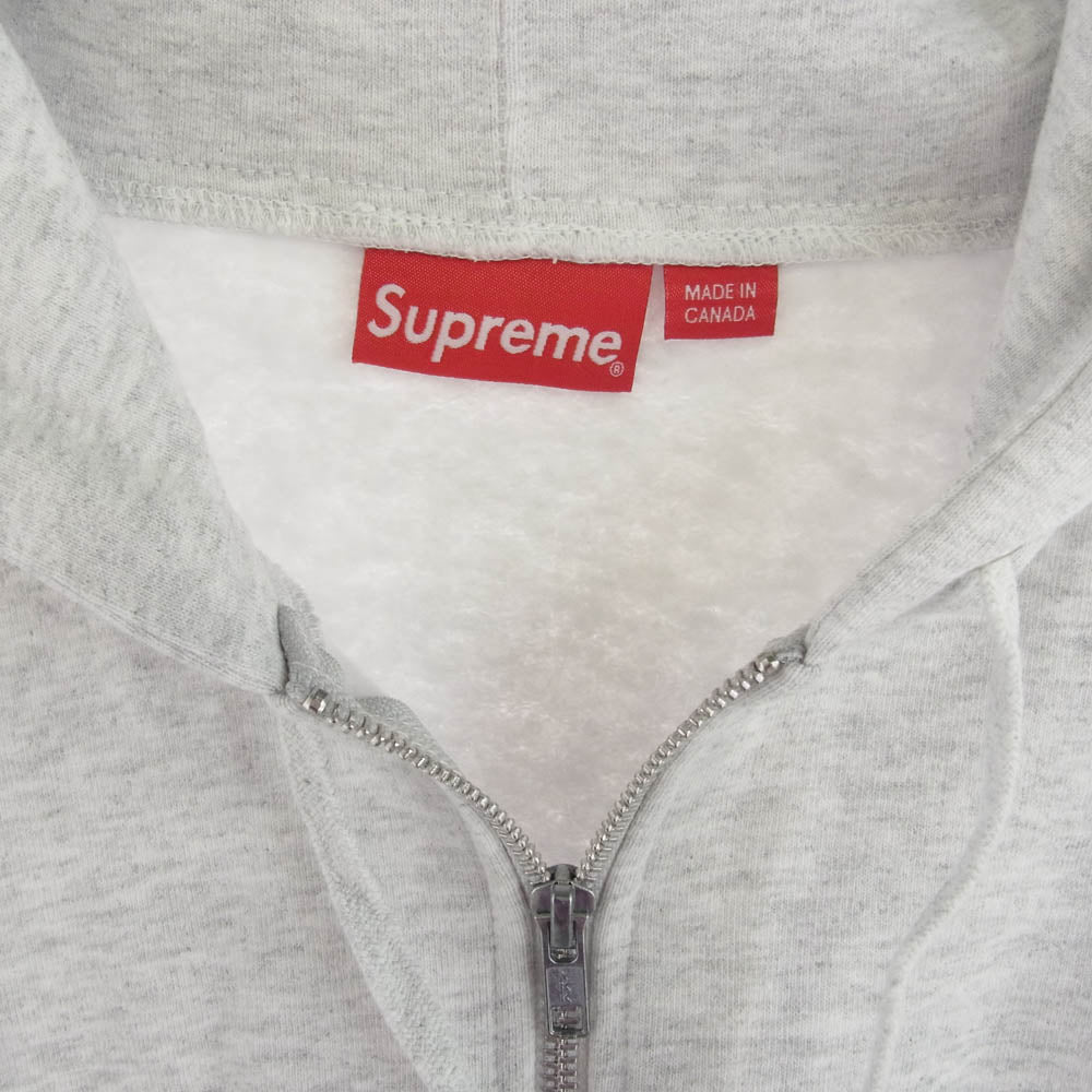 Supreme シュプリーム 16SS Small Box Logo Zip Up Hooded Sweatshirt スモール ボックス ロゴ ジップ アップ フーディッド スウェットシャツ パーカー グレー系 XL【極上美品】【中古】