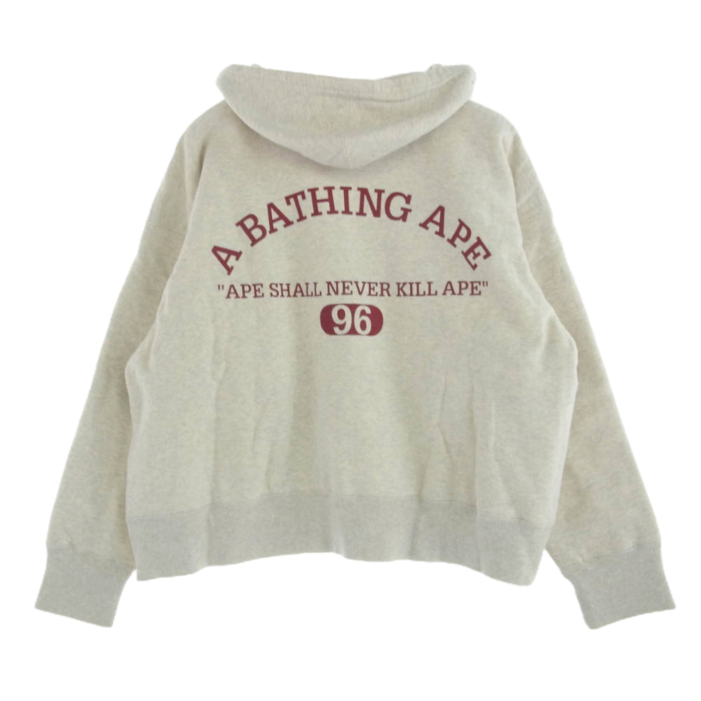 A BATHING APE アベイシングエイプ C-OY3824 90's 後ろ付 ダブルフェイス プルオーバー パーカー グレー系 L【中古】