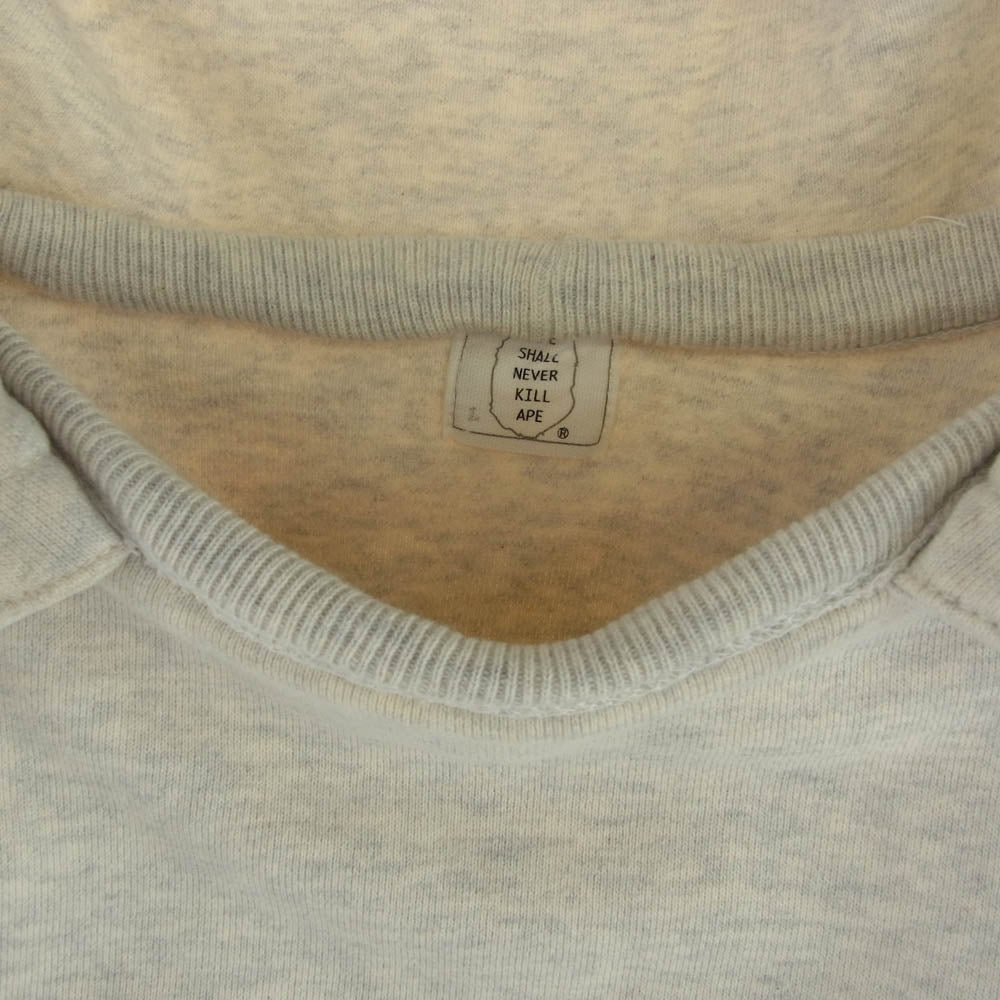 A BATHING APE アベイシングエイプ C-OY3824 90's 後ろ付 ダブルフェイス プルオーバー パーカー グレー系 L【中古】