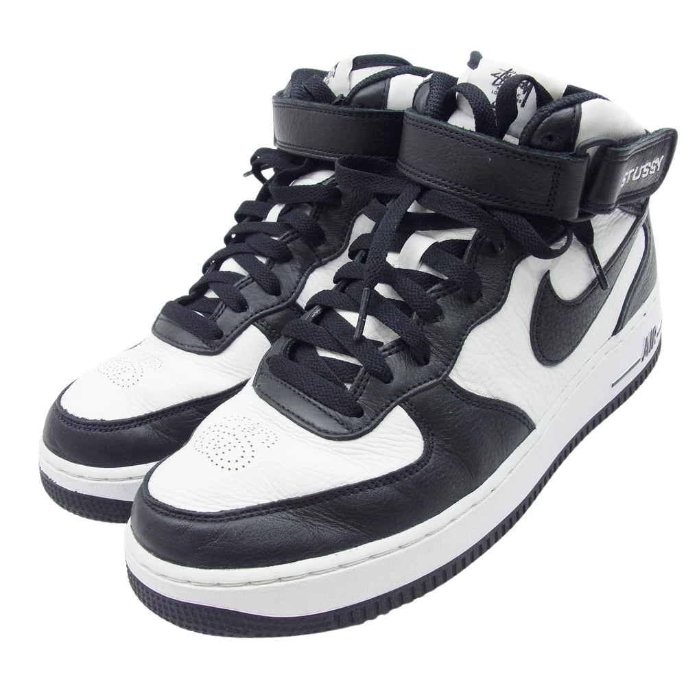 NIKE ナイキ DJ7840-002 × Stussy Air Force 1 Mid ステューシー エアフォース1 ミッド ブラック系 ホワイト系 27cm【中古】