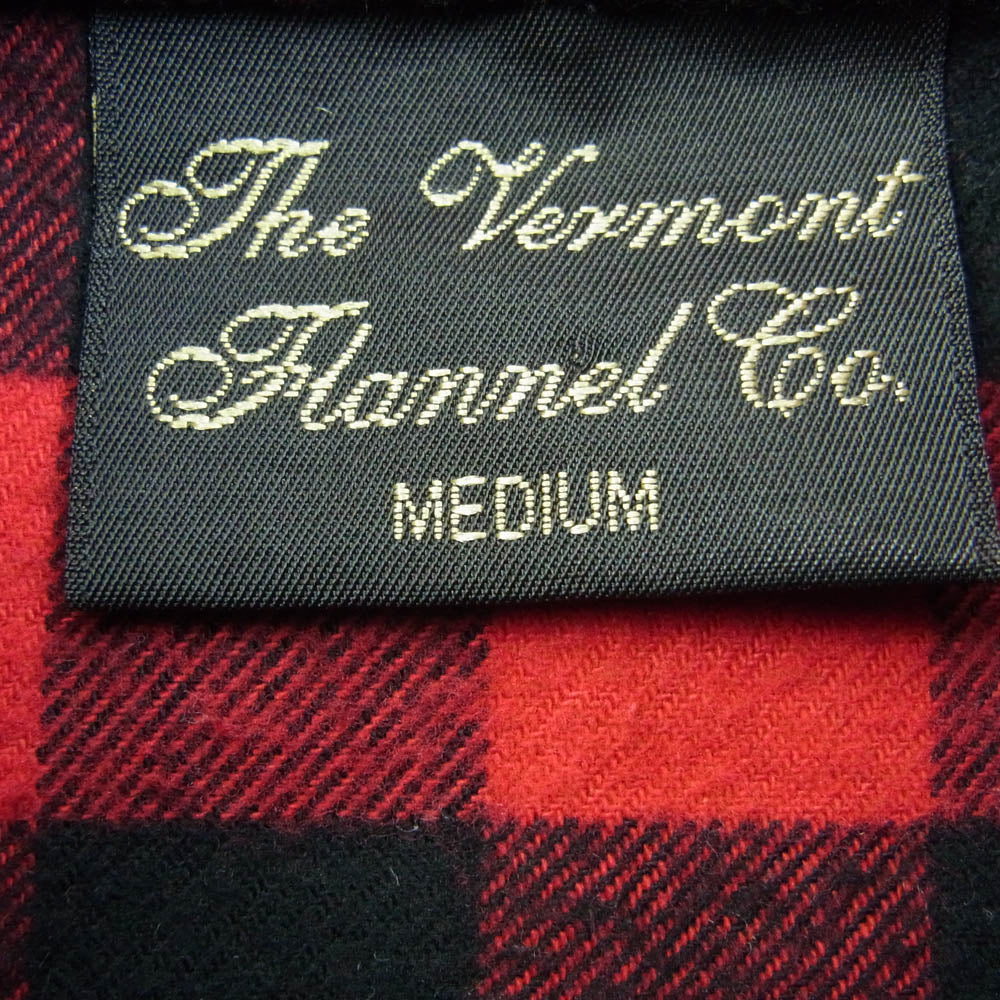 ヴィンテージ 90s USA製 the vermont flannel スタンドカラー プルオーバー バッファロー チェック シャツ レッド系 M【中古】
