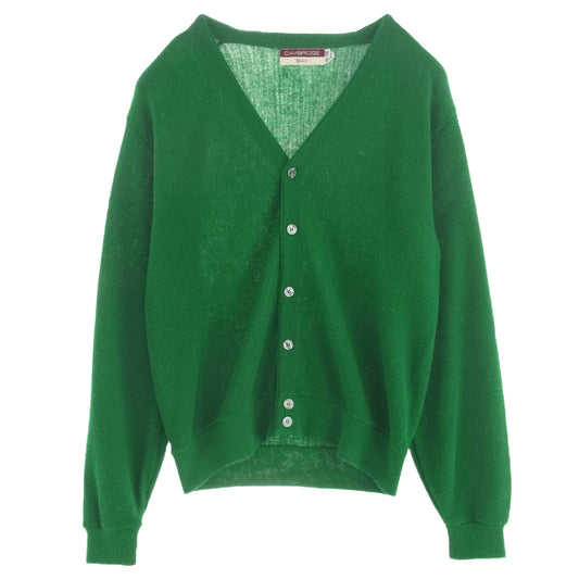 ヴィンテージ USA製 CAMBRIDGE BAY アクリル ニット カーディガン グリーン系 M【中古】