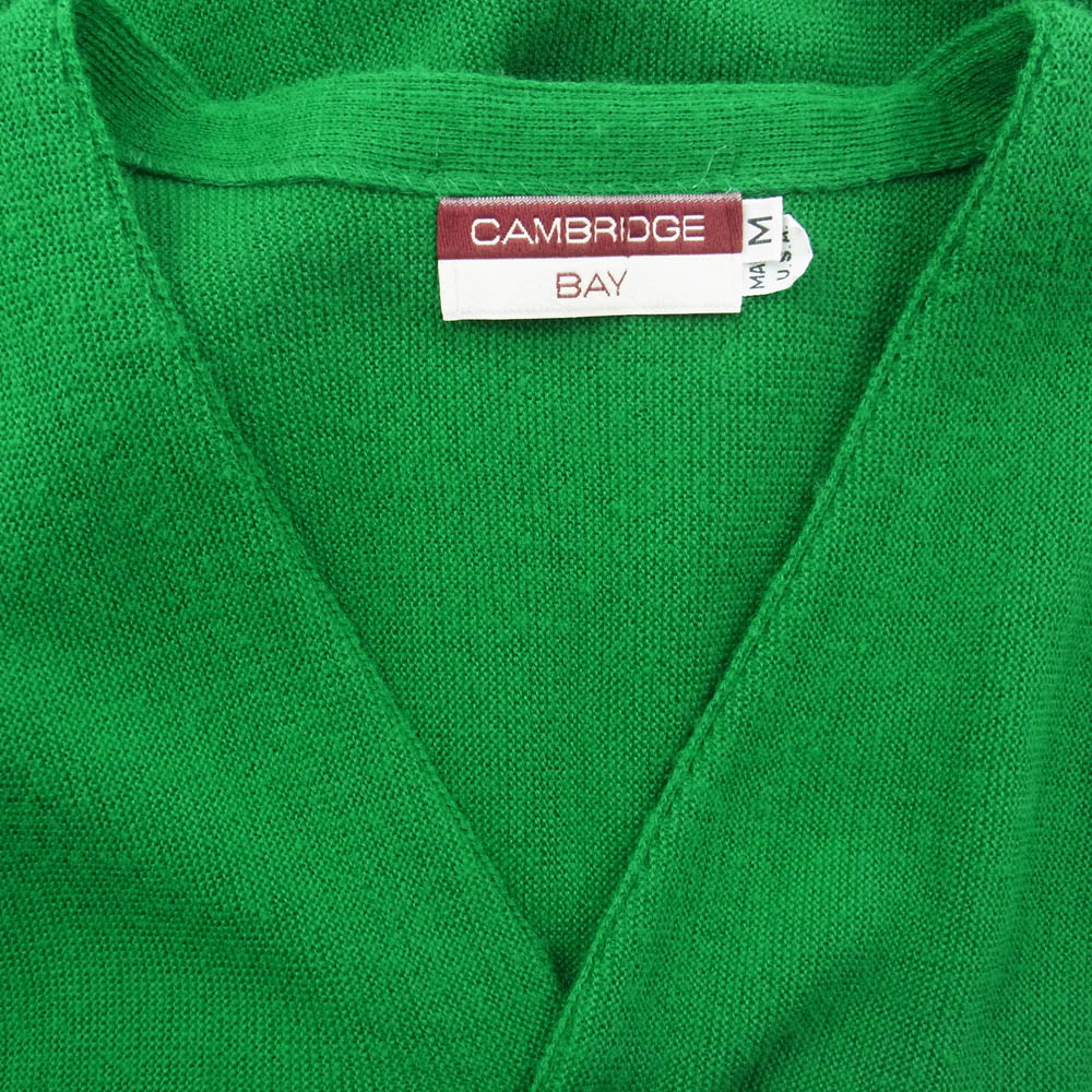 ヴィンテージ USA製 CAMBRIDGE BAY アクリル ニット カーディガン グリーン系 M【中古】