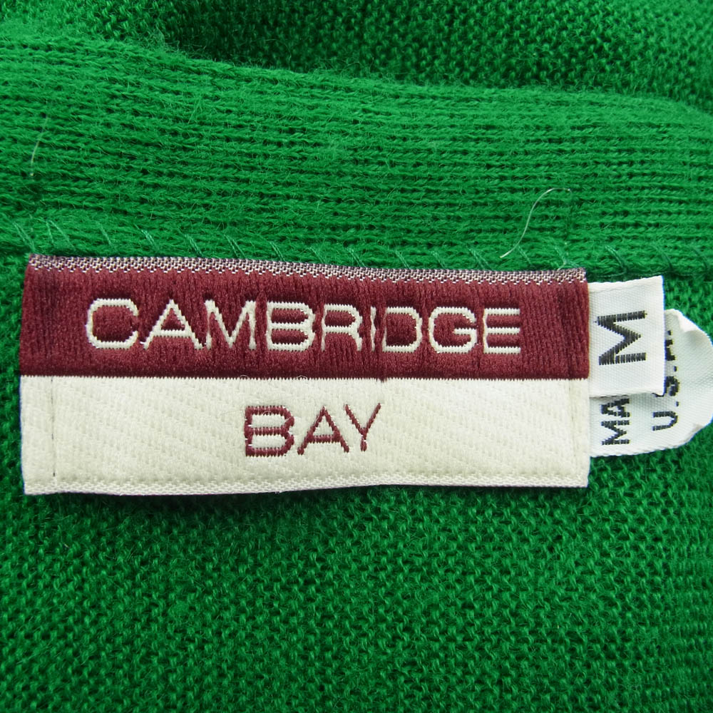ヴィンテージ USA製 CAMBRIDGE BAY アクリル ニット カーディガン グリーン系 M【中古】