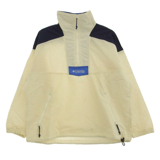 Columbia コロンビア ヴィンテージ 90s 白三角タグ ナイロンプルオーバージャケット オフホワイト系 S【中古】